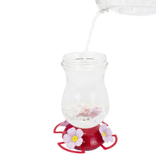Load image into Gallery viewer, Pink 24 oz. Top-Fill Glass Hummingbird Feeder
