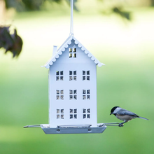 Load image into Gallery viewer, White Farmhouse Hanging Bird Feeder 
