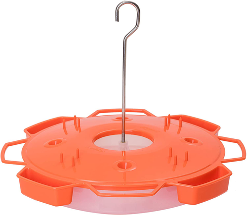 SKOOLIX Orange Oriole Bird Feeder for Outdoors. Large 33 oz Capacity with Built in Ant Moat