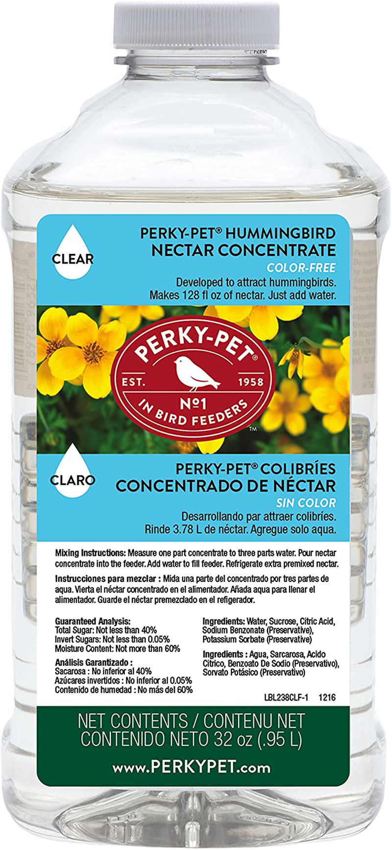 Perky-Pet 247CL 16 fl oz Clear Hummingbird Nectar Concentrate `