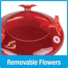 Load image into Gallery viewer, Red Crackle Modern Top Fill Hummingbird Feeder
