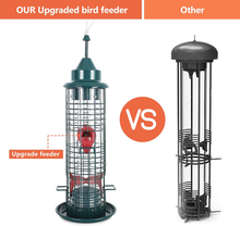 Load image into Gallery viewer, Hanging Tube Squirrel Proof Bird Feeder - All Metal Cage Wild Bird Feeders - Upgraded
