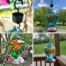 Load image into Gallery viewer, X-CHANGEABLE Yellow Hummingbird Feeder with Perch - Hand Blown Glass - 38 Ounces Hummingbird Nectar Capacity Include Hanging Wires and Moat Hook

