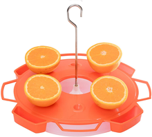 Load image into Gallery viewer, SKOOLIX Orange Oriole Bird Feeder for Outdoors. Large 33 oz Capacity with Built in Ant Moat
