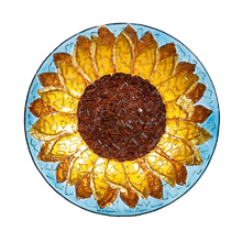 Load image into Gallery viewer, Sunflower 18 in. Crushed Glass Look Birdbath
