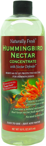 Naturally Fresh Hummingbird Nectar with Nectar Defender Lasts Longer in Hummingbird Feeders | Clear Hummingbird Nectar Concentrate for Outdoor Hummingbird Feeders | Makes 64 ounces