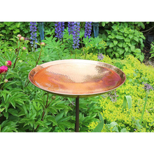 Load image into Gallery viewer, 16 in. Dia Polished Copper Plated Stainless Steel Birdbath Bowl with Stake

