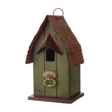 Load image into Gallery viewer, 10 in. H Rustic Garden Distressed Solid Wood Decorative Bird House
