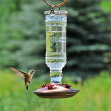 Load image into Gallery viewer, Perky-Pet 8107-2 Antique Bottle 10-Ounce Glass Hummingbird Feeder, Clear
