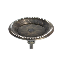 Load image into Gallery viewer, Beacon Point Solar Lighted Bird Bath in Brushed Bronze - Top View
