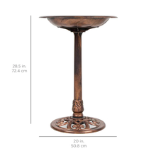 Load image into Gallery viewer, Pedestal Copper Birdbath - Size
