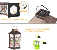 Load image into Gallery viewer, Solar Lanterns Outdoor Hanging Solar Lights Decorative for Garden Patio Porch and Tabletop Decorations with Hummingbird Pattern.
