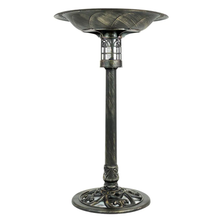 Load image into Gallery viewer, Beacon Point Solar Lighted Bird Bath in Brushed Bronze
