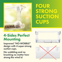 Load image into Gallery viewer, Weatherproof Window Bird Feeder with Strong Suction Cups, Drainage Holes, and 3-Sectioned Removable Tray

