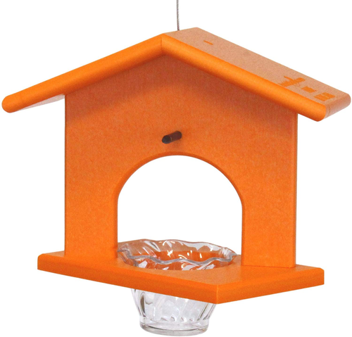 AmishToyBox.com Oriole Bird Feeder, Poly-Wood Hanging Oriole Jelly Feeder (Orange)