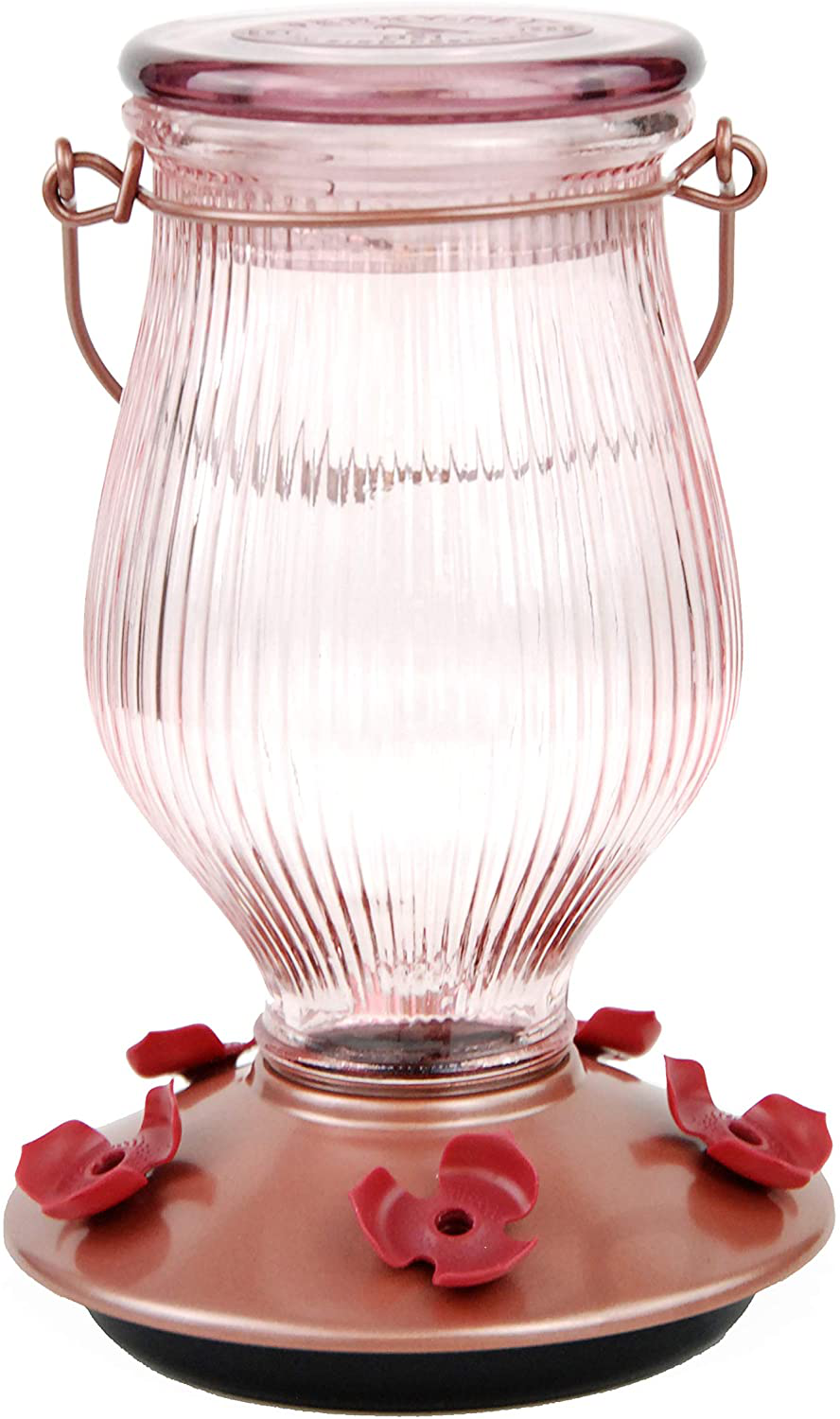 Perky-Pet 9104-2 Rose Gold Top-Fill Glass Hummingbird Feeder Rose Gold 24 oz Capacity