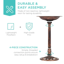 Load image into Gallery viewer, Pedestal Copper Birdbath - Durable and Easy Assembly
