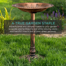 Load image into Gallery viewer, Pedestal Copper Birdbath - Garden Staple
