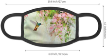 Load image into Gallery viewer, Lovely Hummingbird and Pink Flowers Washable Reusable Dust Filter and Reusable Mouth Warm Windproof Cotton Face
