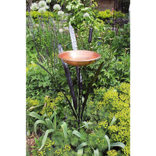Load image into Gallery viewer, Copper Single Cattail Birdbath with 1 Bowl and Stake -  Backyard
