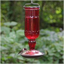 Load image into Gallery viewer, Perky-Pet 8119-2 Red Antique Bottle Hummingbird Feeder
