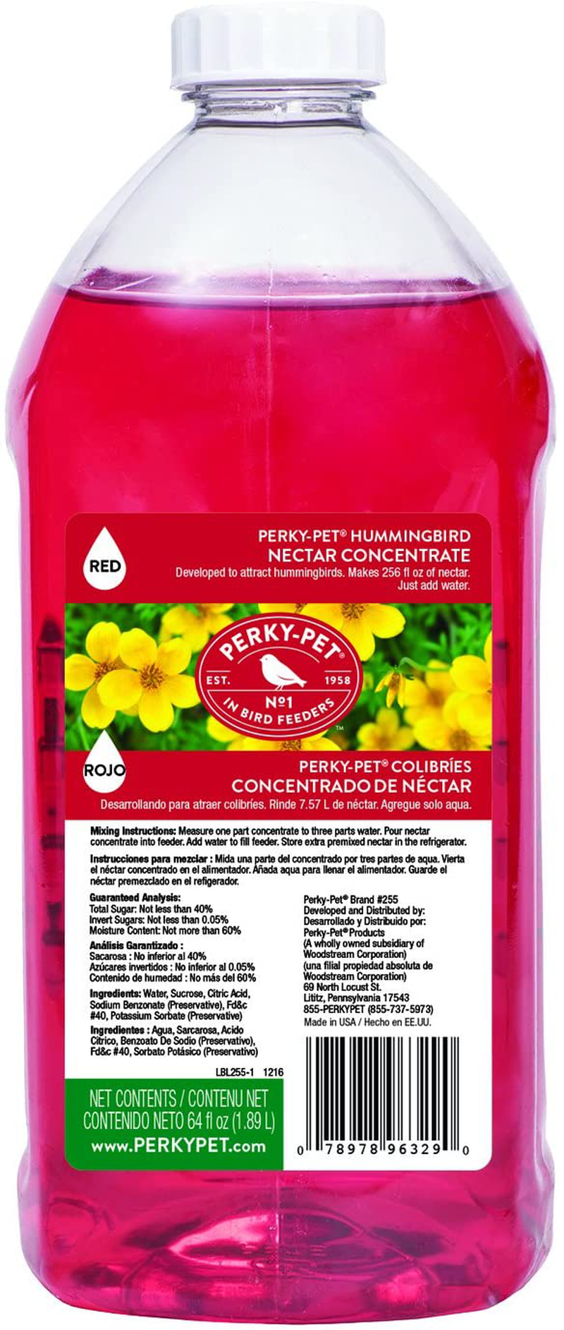 Perky-Pet 247 Red Hummingbird Nectar Concentrate, 16-Ounce , Brown
