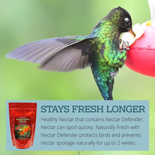 Load image into Gallery viewer, Sapphire Labs Naturally Fresh Hummingbird Nectar with Nectar Defender Lasts Longer in Hummingbird Feeders | Makes 96 oz of Clear Hummingbird Nectar | an Easy Mix Hummingbird Nectar Powder
