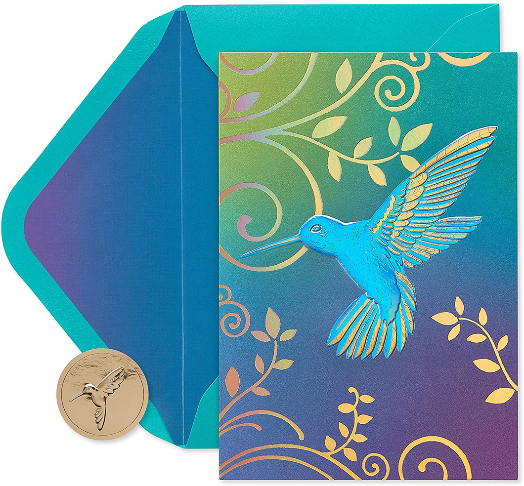 Papyrus Blank Cards with Envelopes, Hummingbird (12-Count)