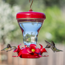 Load image into Gallery viewer, Perky-Pet 120TF Top Fill Push-Pull 16-ounce Magnolia Plastic Hummingbird Feeder
