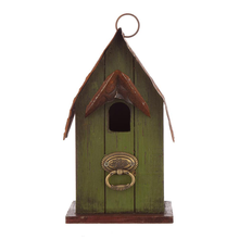 Load image into Gallery viewer, 10 in. H Rustic Garden Distressed Solid Wood Decorative Bird House
