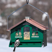 Load image into Gallery viewer, Squirrel-Be-Gone II Green Country Style Squirrel Proof Bird Feeder - hanging
