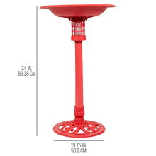Load image into Gallery viewer, Beacon Point Solar Lighted Bird Bath in Red - Size

