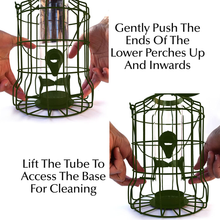 Load image into Gallery viewer, Caged Tube Squirrel Proof Wild Bird Feeder - Perches
