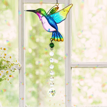 Load image into Gallery viewer, Cosylove Clear Cut Crystal Ball , Cute Green Hummingbird Crystals Ornament Sun Catcher Prisms Chandelier ,Home Garden Office Decoration with Gift Box Christmas Wedding Pendant
