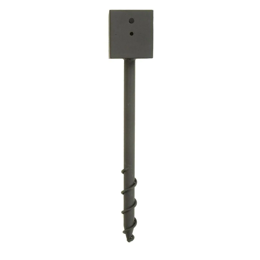 24 in. Tall Black Powder Coat Ground Screw for 4x4 Post
