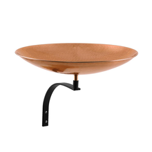 Load image into Gallery viewer, 16 in. Dia Polished Copper Plated Stainless Steel Birdbath Bowl with Wall Mount Bracket
