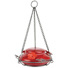 Load image into Gallery viewer, Red Crackle Modern Top Fill Hummingbird Feeder
