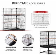Load image into Gallery viewer, 53 in. Wrought Iron Large Bird Cage with Rolling Stand
