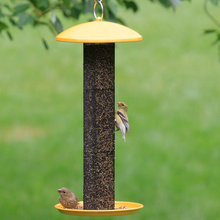 Load image into Gallery viewer, Yellow Straight Sided Finch Tube Hanging Bird Feeder - 1.5 lb. Capacity

