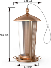 Load image into Gallery viewer, Sahara Sailor Bird Feeder, 2 in 1 Wild Bird Feeders for Outside, Metal Birdfeeder for Outdoor - Antique Copper Finish - 2.5 lbs Hanging House Seed Feeder for Garden Yard Outside Decoration
