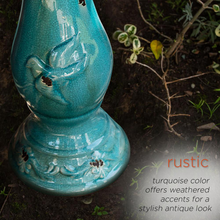 Load image into Gallery viewer, Outdoor Ceramic Antique Pedestal Birdbath with 2 Bird Figurines Rustic
