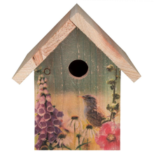 Load image into Gallery viewer, Cedar Decorated Wren House
