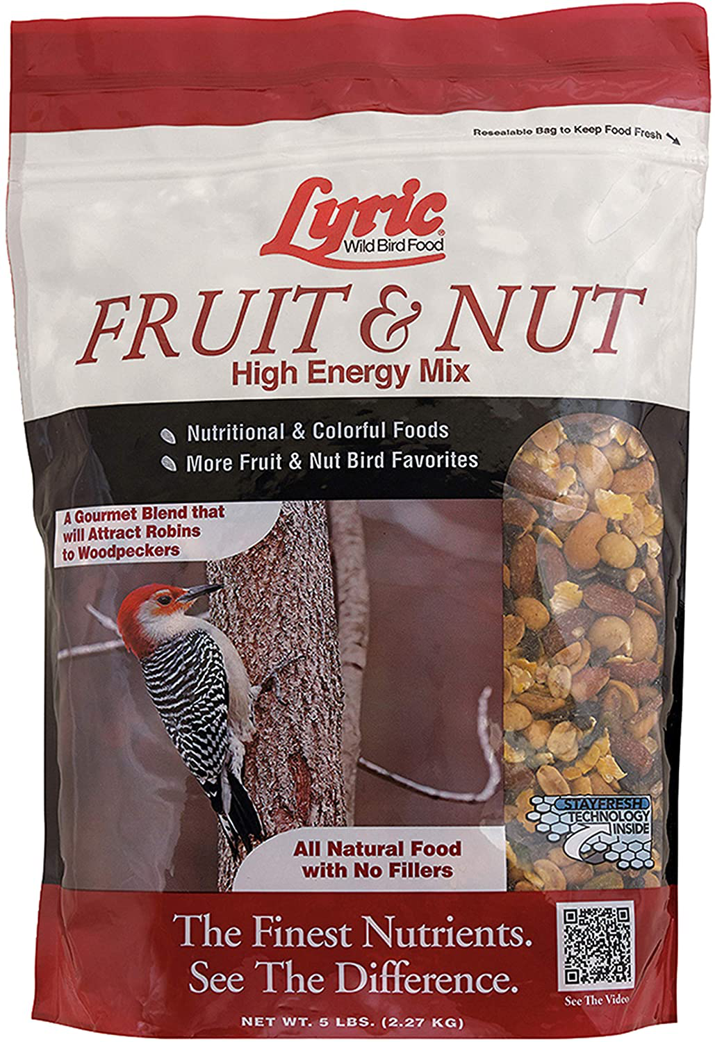 Lyric 2647413 Fruit & Nut High Energy Wild Bird Food, 5 lb