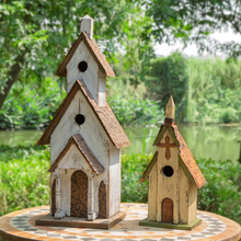 Load image into Gallery viewer, 23.62 in. H Oversized Rustic Wood White Birdhouse
