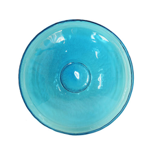 Load image into Gallery viewer, 14 in. Dia Teal Blue Reflective Crackle Glass Birdbath Bowl
