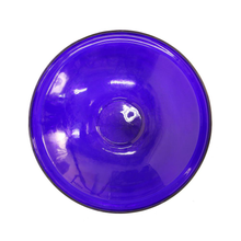 Load image into Gallery viewer, 14 in. Dia Cobalt Blue Reflective Crackle Glass Birdbath Bowl
