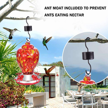 Load image into Gallery viewer, HAPITO Hummingbird Feeder for Outdoors - Hand Blown Glass, 26 Ounces Nectar Capacity, No Leaking / Rustless, Containing Ant Moat, Metal Hook, Hemp Rope and Brush
