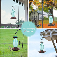 Load image into Gallery viewer, BOLITE 18001 Hummingbird Feeder Glass Wild Hummingbird Feeders for Outdoors, Retro Edison Bulb Bottle, 25 Ounces, Green

