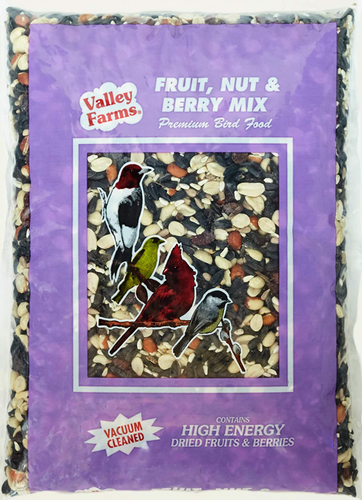 Valley Farms Fruit Nut & Berry Wild Bird Food - High Energy Outdoor Feeder Bird Seed - 15 lbs