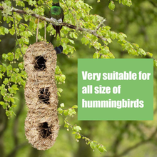 Load image into Gallery viewer, winemana Hand Woven Hummingbird House, Set of 2 Bird Hut 12&quot; x 4&quot;, Outside Grass Hanging Bird Hut, Hanging Hummingbird Houses with 3 Holes
